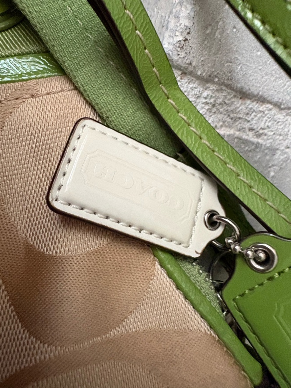 Vintage Coach Y2K Green Signature Hobo Shoulder Bag /Crossbody Bag - Picture 12 of 12